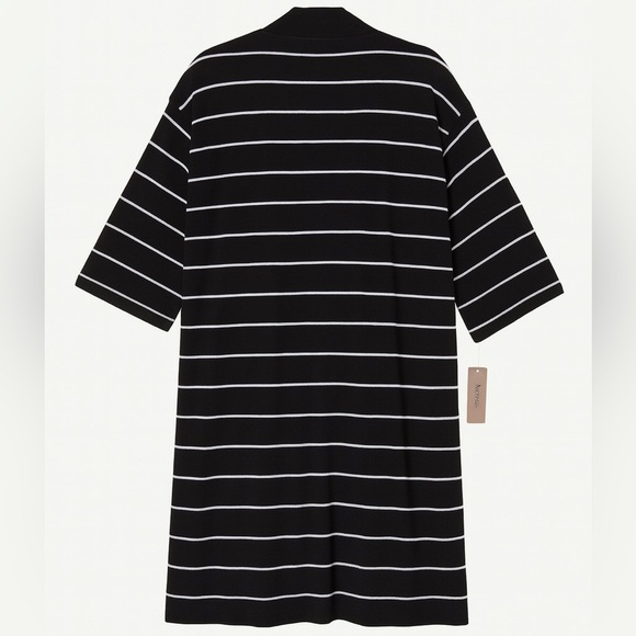 NWT Chico’s Travelers Stripe Cardigan Sweater Jacket Black White Size Small - Picture 3 of 5